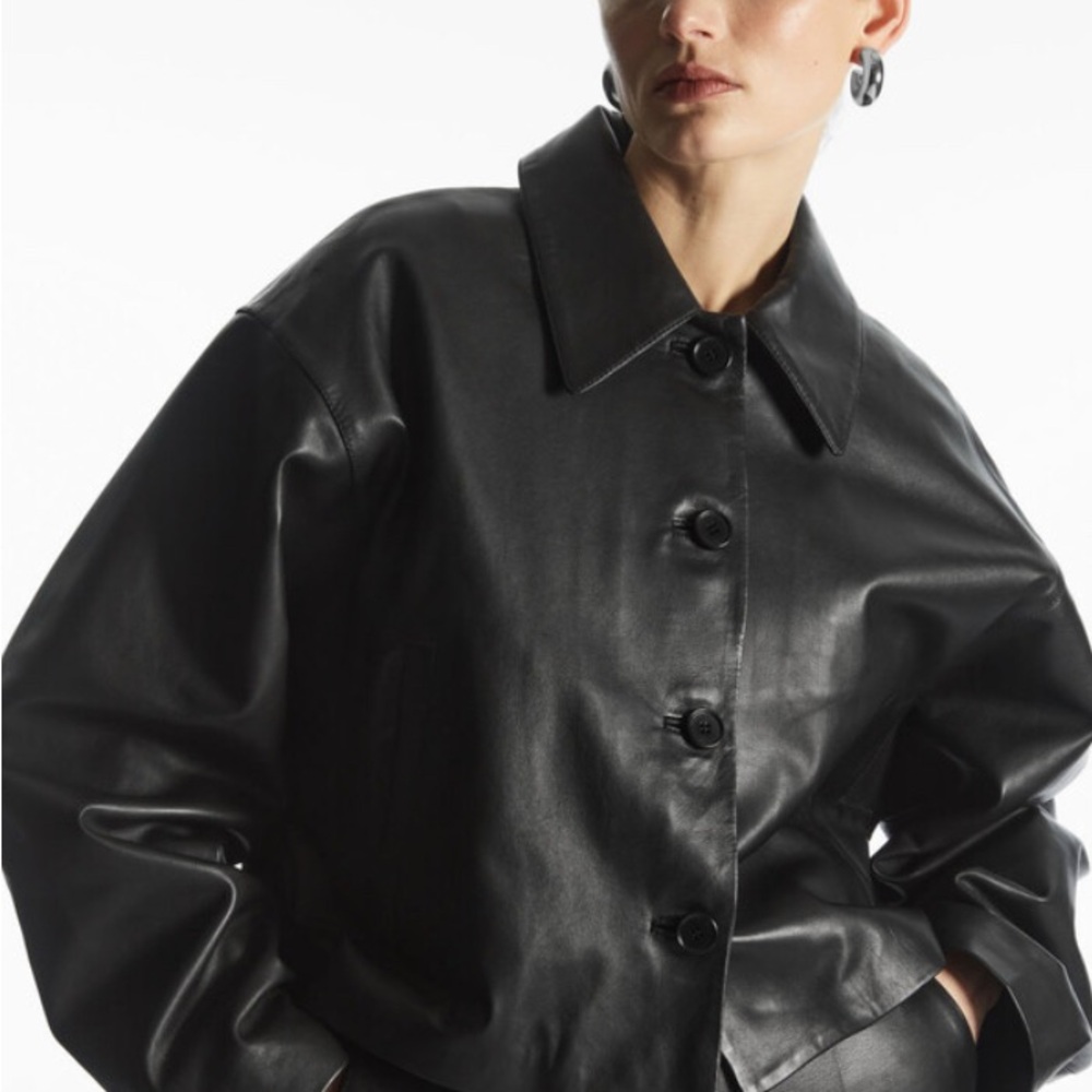 COS | Oversized Cropped Jacket | 100% Leather
